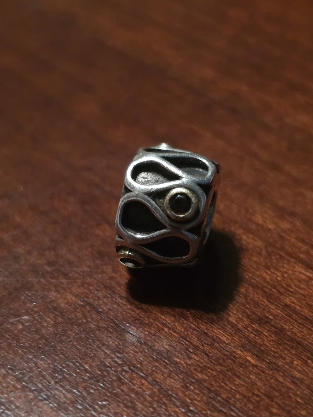Retired Pandora Infinity two toned With 14k & Smokey Quartz